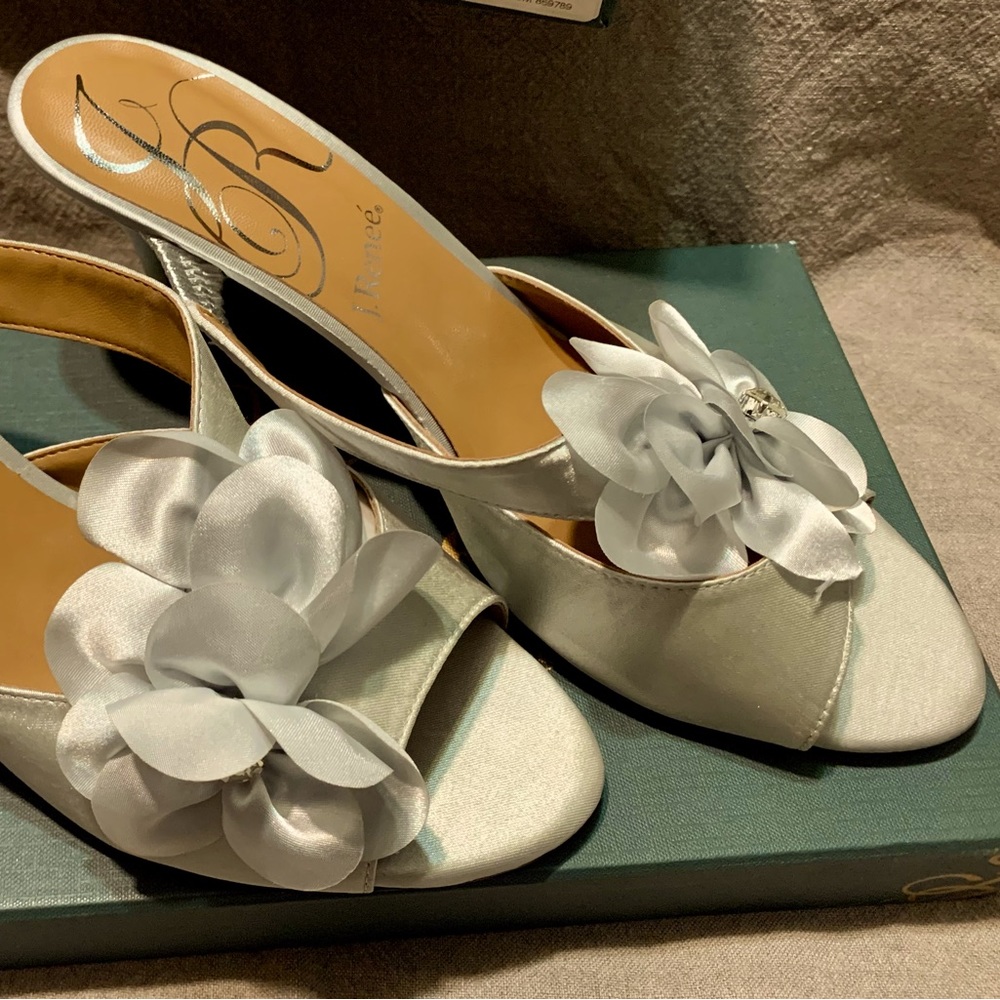 J.Renee Silver Dress Mules